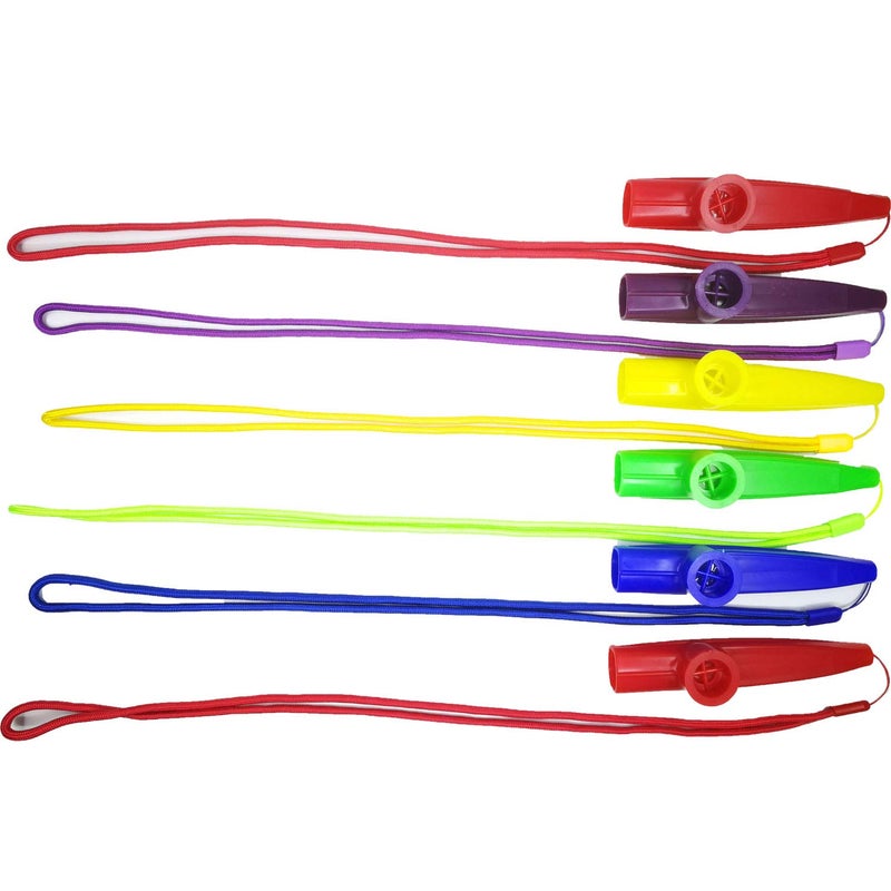 Fartime فارتايم 6 قطع كازو بلاستيكية مع حبال، آلات موسيقية، هدية جيدة للأطفال، رفيق جيد لآلة اليوكليلي، الكمان، الجيتار، لوحة المفاتيح البيانو. - Image 3